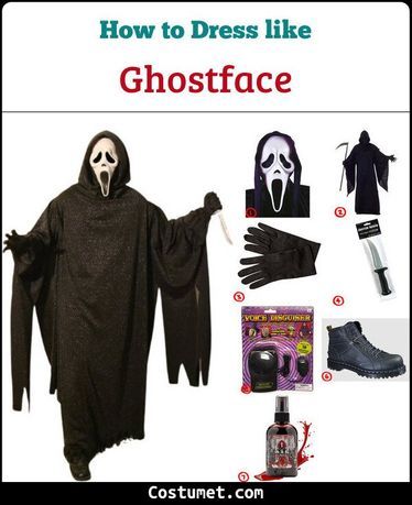 Ghostface Diy Costume, Scream Custom Halloween, Halloween Ghostface Costume, Diy Ghostface Costume, Diy Scream Costume, Halloween Costume Ghostface, Ghostface Fantasia, Ideas Halloween Disfraces, Halloween Costumes Scream