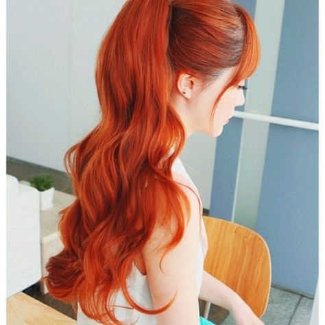 Hair Color Orange, Red Curly Hair, Long Red Hair, Hair Ponytail, Grey Hair Color, Long Straight Hair, Long Red, Orange Hair, Ginger Hair