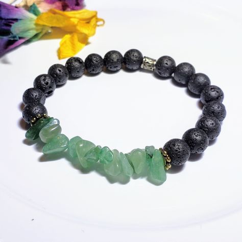 Lava Bead Jewelry, Leather Bracelet Tutorial, Lava Rock Jewelry, Beaded Braclets, Mens Beaded Necklaces, Lava Bead Bracelet, Green Aventurine Crystal, Lava Stone Bracelet, Lava Bracelet