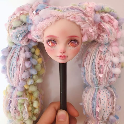 Barbie Ooak Doll, Doll Customization, Repainted Dolls, Doll Customs, Yarn Hair, Custom Monster High, Custom Monster High Dolls, Monster High Custom, Fantasy Art Dolls