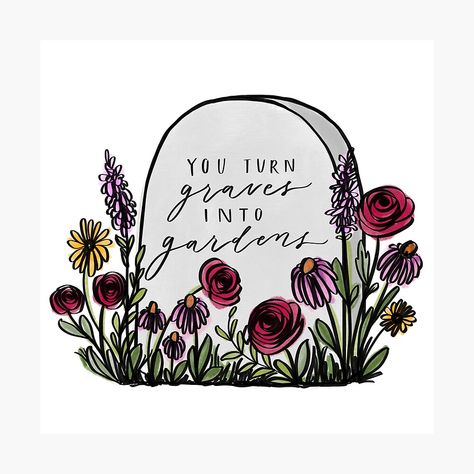 Graves Into Gardens Graves Into Gardens Tattoo, In The Garden Hymn, Graves Into Gardens, Garden Tattoos, Coping With Loss, Christian Tote Bags, Garden Drawing, Bird Houses Diy, Sanrio Wallpaper