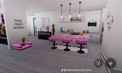 Bloxburg Kitchen Ideas Black People, Custom Chairs Bloxburg, Roblox Apartment Ideas, Gaming Room Bloxburg, Pink Living Room Bloxburg, Preppy Blocksburg Rooms, Bloxburg Room Ideas Black People, Bloxburg Living Room Ideas Black People, Iicottoncloud Bloxburg Apartment