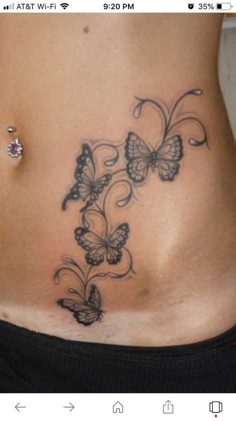 Side Stomach Tattoos, Small Butterfly Tattoo, Butterfly Tattoos For Women, Geniale Tattoos, Forearm Tattoo Women, Butterfly Tattoos, Stomach Tattoos, Butterfly Tattoo Designs, Side Tattoos