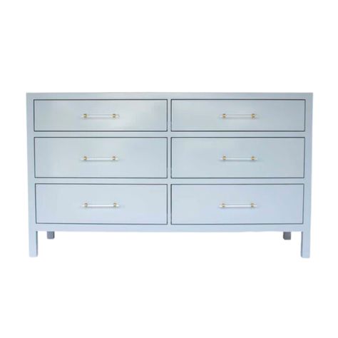 Finish shown: High Gloss Paint - Custom Color - Behr Alice White The Veronika Dresser is simply our classic dresser that looks great in any bedroom or office space. Combining function and form, this dresser adds a unique style wherever it is placed. The Veronika Dresser, named after Houston blogger 'Verona Brit', offer Light Blue Dresser, Blue Green Bedrooms, Classic Dresser, Classic Dressers, Blue Dresser, High Gloss Paint, Cart Furniture, Paint Colors Benjamin Moore, Benjamin Moore Paint