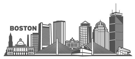 Boston Skyline Tattoo, Boston Tattoo Ideas, Boston Skyline Silhouette, Boston Vibes, Boston Tattoo, Skyline Tattoo, Skyline Drawing, Boston Poster, Boston Photography