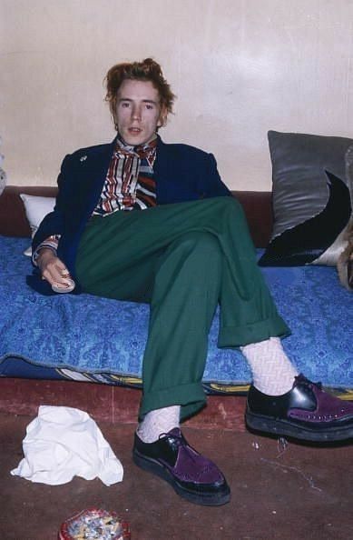 70s Punk, Johnny Rotten, Creepers, Pants, Green, Blue, Trousers