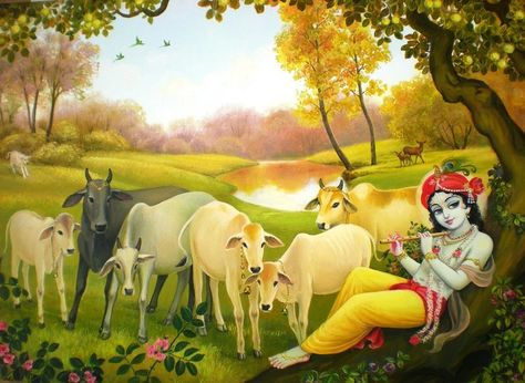 Krishna flute cows Yashoda Krishna, Iskcon Krishna, Cow Wallpaper, Krishna Hindu, Krishna Flute, Shree Krishna Wallpapers, Little Krishna, Baby Krishna, Lord Krishna Wallpapers