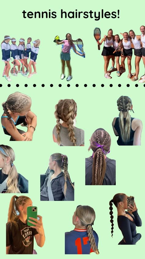 @brookeeslan tennis hairstyles! 🎾 #tennis #tennishairstyles #hairstyles #fyp #preppy #slay #blowup Netball Hairstyles, Pickle Ball Outfit, Active Hairstyles, Camping Hairstyles, Tennis Workout Training, Tennis Hairstyles, Tennis Hair, Track Hair, Christmas List Inspo