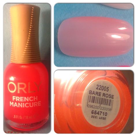 Orly French Manicure Bare Rose Orly French Manicure, Nail Polish French, Orly Nail Polish, Perfect Ten, Pedicures, Nail Varnish, Professional Nails, Nail Polish Colors, French Manicure