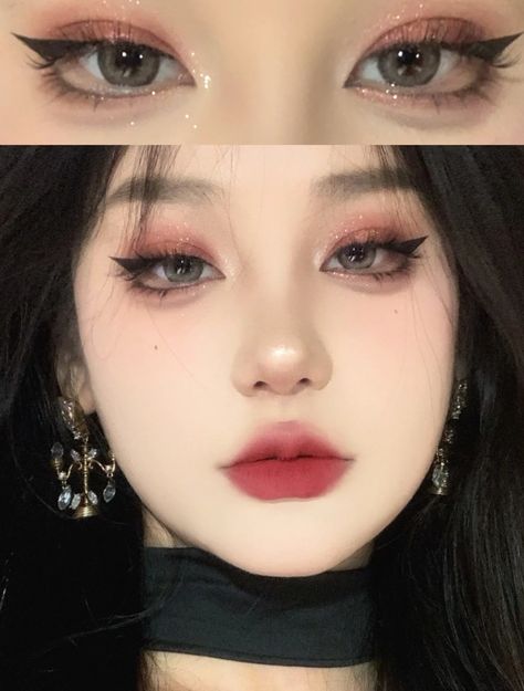 Bitter Makeup, Makeup Layout, Membentuk Alis, Makeup Asian, Asian Makeup Looks, Doll Eye Makeup, Korean Eye Makeup, Japanese Makeup, Ethereal Makeup