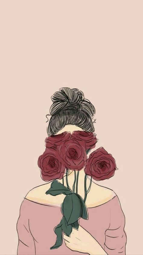 Wallpaper Bunga Aesthetic, 심플한 그림, Illustration Kunst, Art Mignon, Wallpaper Tumblr, Wallpaper Pastel, Girly Drawings, Illustration Art Girl