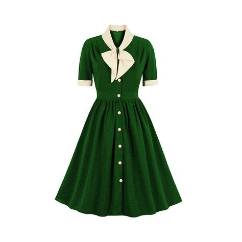 1950s Cocktail Dress, Contrast Dress, Vintage Midi Dresses, Office Dresses For Women, Tie Neck Dress, Rockabilly Dress, Womens Tunics, Party Dresses For Women, Tie Neck