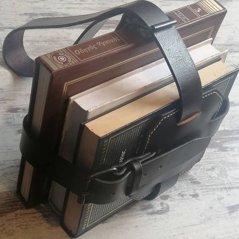 Book Holster, Book Belt, Book Carrier, Book Strap, Belt Holder, Book Holder, Steampunk Accessories, Leather Book, Dark Academia Aesthetic