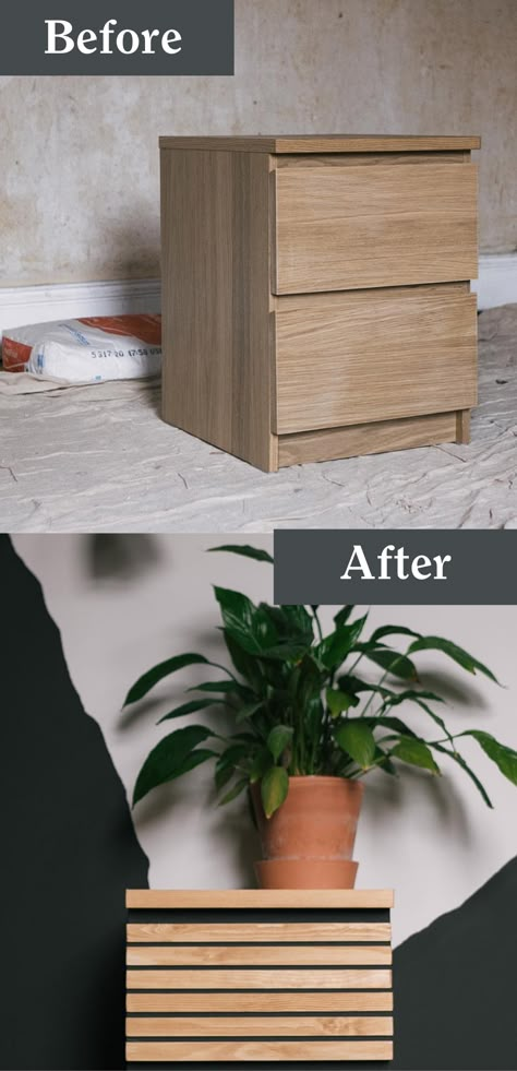 Looking for your next home decor project? Get inspired by this epic IKEA Malm Hack and learn how to upcycle your bedside table. Get started with Lick by following this easy step-by-step guide. Side Table Nursery, Upcycle Bedside Table, Ikea Diy Table, Malm Diy, Side Table Decorations, Malm Nightstand, Modern Side Table Bedroom, Ikea Hack Side Table, Nursery Side Table