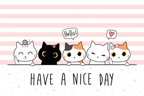 Doodle Wallpaper, Wallpaper Cover, Gatto Carino, Baby Heart, Cartoon Doodle, Kid Fonts, Family Cartoon, Cute Wallpaper For Phone, Have A Nice Day