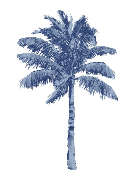 Bay Isle Home Esmerelda Palm Blue I On Canvas by Kristen Drew Print | Wayfair Framed Art Ideas, Palm Tree Clip Art, Blue Palm Trees, Logo Layout, Blue Palm Tree, Palm Tree Graphic, Outdoor Fencing, Isle Of Palms, Tree Graphic