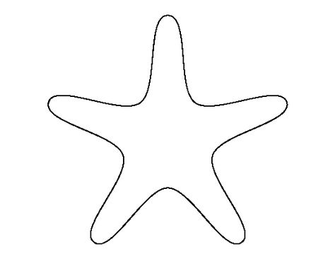 Starfish pattern. Use the printable outline for crafts, creating stencils, scrapbooking, and more. Free PDF template to download and print at http://patternuniverse.com/download/starfish-pattern/ Starfish Printable, Starfish Template, Colouring Activities, Printable Outline, Coloring Crafts, Whale Mobile, Ocean Theme Preschool, Starfish Pattern, Felt Crafts Patterns