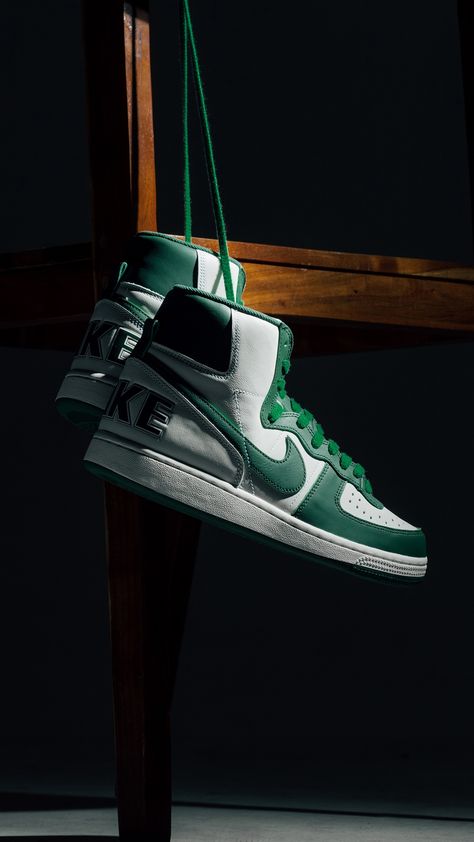 The Nike Terminator High 'Noble Green' is available now online. Shop now: https://feature.com/products/nike-terminator-high-swan-noble-green-sail Nike Terminator High, Footwear Photography, Nike Terminator, Shoe Photography, Shoes Editorial, Shoes Fashion Photography, Shoes Skechers, Spring Sneakers, Shoes Photography