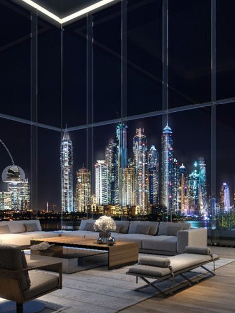 AED73 million penthouse sold becomes Dubai's most expensive - Esquire Middle East Penthouse New York, Penthouse Aesthetic, Appartement New York, Nyc Penthouse, New York Penthouse, Apartment View, Luxury Penthouse, Penthouse Apartment, Mansion Interior