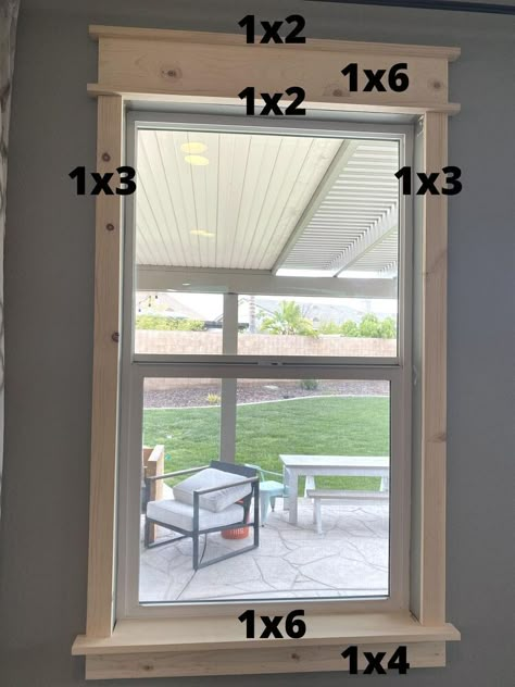 DIY Craftsman Style Window Trim Before Materials Per Window:- (2) 1x2- (2) 1x3- (2) 1x6- 1x4 Craftsman Style Window Trim, Craftsman Style Windows, Craftsman Window, Craftsman Window Trim, Diy Window Trim, Craftsman Trim, Interior Window Trim, Trim Paint, Window Casing