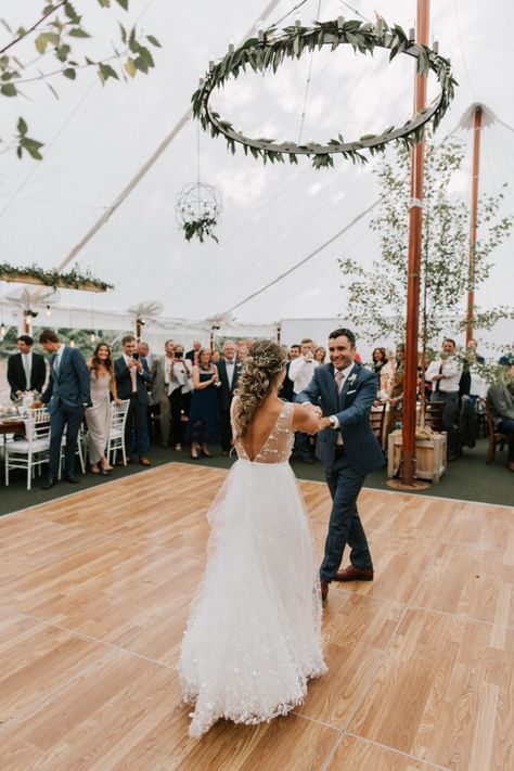 Farm Tent Wedding Reception, Wedding Tent With Dance Floor, Backyard Tent Wedding Reception Dance Floors, Marquee Dance Floor Wedding, Big Dance Floor Wedding, Boho Dance Floor Wedding, Farm Wedding Outdoor, Outdoor Wedding Tent Ideas With Dance Floor, Marquee Wedding Dancefloor