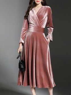 Blue Velvet Maxi Dress, Pink Velvet Dress, Velvet Evening Dress, Maxi Dress Winter, Velvet Dress Designs, 파티 드레스, Velvet Midi Dress, Dress Autumn, Slim Dress