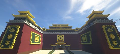 The Entrance of the Royal Palace, in Ba Sing Se Ba Sing Se City, Palace Entrance, Earth Kingdom, The Royal Palace, Avatar Cartoon, Avatar Airbender, Minecraft Builds, Royal Palace, Aang