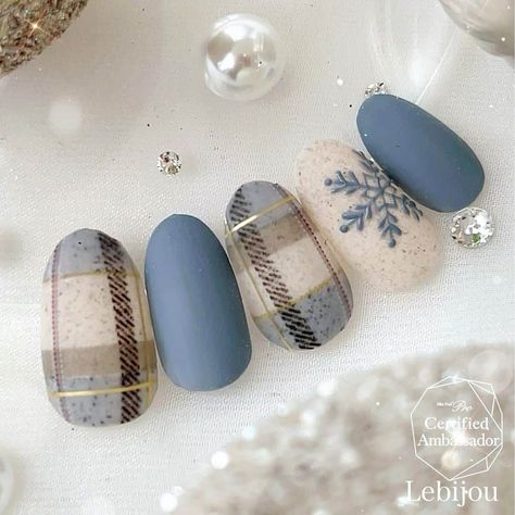 Mani Designs, Cute Winter Nails, Nail Noel, Blue Christmas Nails, Boho Nails, Fake Nails Designs, Hello Nails, Cute Spring Nails, Plaid Nails