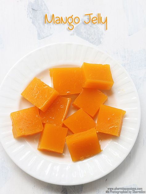 Mango jelly recipe Mango Jelly Recipe, Indian Fruits, Aloo Pie, Food Photography Cake, Blueberry Jam Recipe, Jalapeno Jam, Mango Jelly, White Chocolate Fudge, Jello Cake