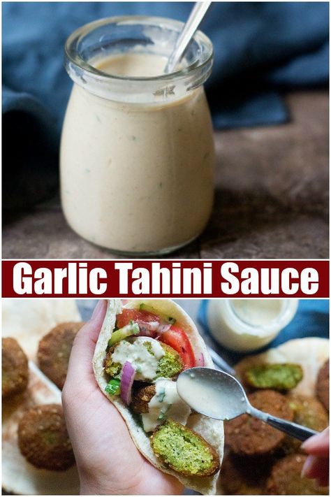 Yogurt Sauce Recipe, Mediterranean Sauce, Tahini Sauce Recipe, Tahini Recipe, Falafel Recipe, Vegan Sauces, Tahini Sauce, Yogurt Sauce, Lebanese Recipes