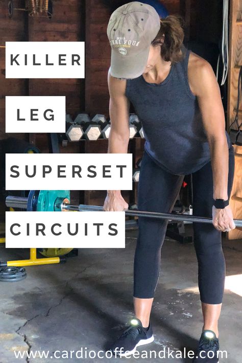 Killer Lower Body Super Set Workout — cardio coffee and kale Lower Body Burnout, Lower Body Circuit With Weights, Circuit Leg Workout, Ab Superset Workout, Leg Superset, Lower Body Strength Workout, Super Set Workouts, Lower Body Workout Gym, One Leg Deadlift