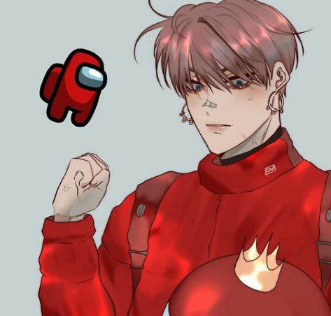 Amongus Fanart Human, Among Us Fanart Human, Red Guy Fanart, Red Guy, Anime Male, Anime Vs Cartoon, Cartoon As Anime, Skin Color Palette, Squid Games