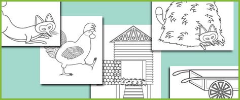 Early Learning Resources Rosie's Walk Colouring Sheets (free story resources) Rosies Walk, Neighborhood Activities, Walk Ideas, Easter Kindergarten, Preschool Spring, Walk Idea, Literature Activities, Mandarin Chinese Learning, Blooms Taxonomy