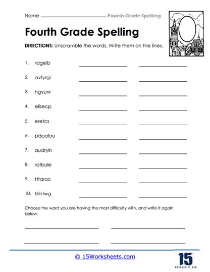 4th Grade Spelling Words, 4th Grade Spelling, Jumbled Words, Scramble Words, 4th Grade Math Worksheets, Word Challenge, Spelling Worksheets, Spelling Practice, Grade Spelling