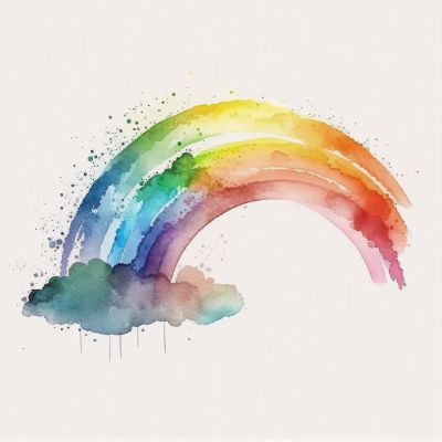 watercolour rainbow Rainbow Tattoo Watercolor, Watercolour Rainbow Painting, Painting Of Rainbow, Watercolor Art Rainbow, Rainbow Watercolor Art, Watercolor Art Whimsical, Rainbow Cute Drawing, Bright Watercolor Paintings, Watercolor Art Techniques