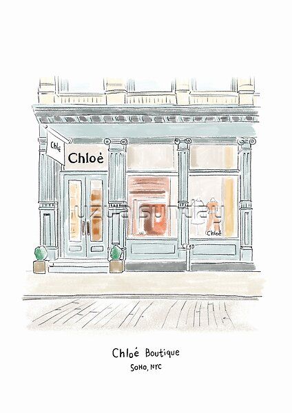 Fashion Store Illustration, Fashion Boutique Exterior, Drawing Ideas Paris, Shop Front Illustration, Storefront Sketch, Store Front Drawing, Shop Window Illustration, Boutique Drawing, Storefront Illustration