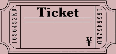 Movie Ticket Template, Ticket Drawing, Pink Tickets, Fun Math Worksheets, Calm Color Palette, Ticket Card, Painting Birthday, Bullet Planner, Scrapbook Printing