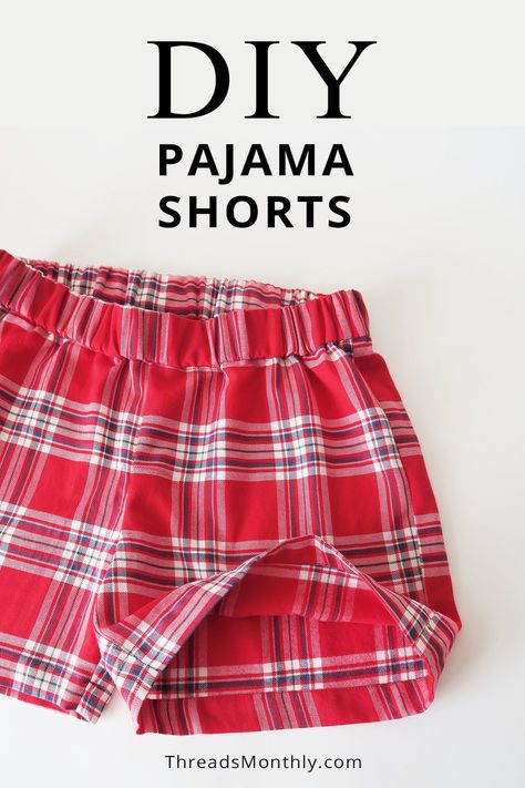 Diy Pajama Shorts, Sew Shorts, Shorts Pattern Sewing, Shorts Pattern Free, Diy Sy, Sewing Shorts, Sewing Machine Projects, Convertible Furniture, Cute Sewing Projects