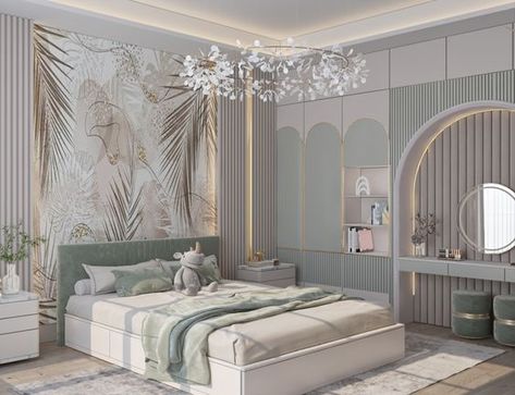 Girl bedroom on Behance Bride Bedroom Design, Daughter Bedroom Ideas, Elegant Girls Bedroom, Bedroom Architecture, Bedroom Behance, Elegant Bedroom Design, Architecture Work, Bedroom Design Modern, Bedroom Pop Design