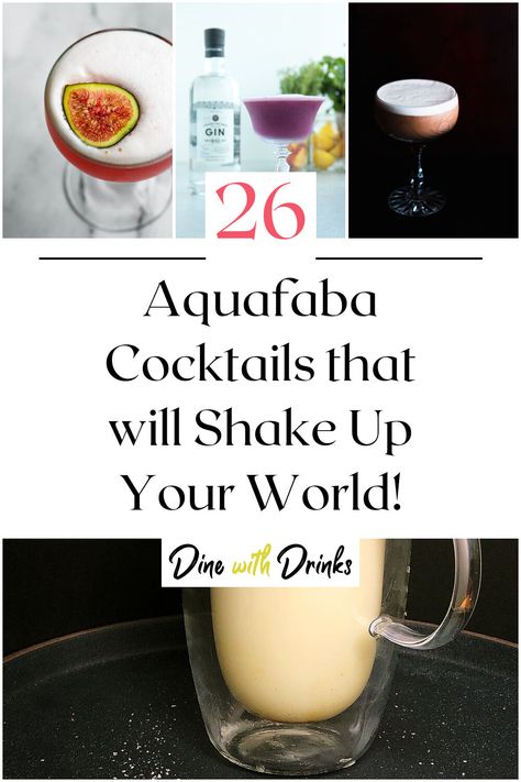 Collage of 4 aquafaba cocktails. Aquafaba Cocktail Recipes, Aquafaba Cocktail, Egg White Substitute, Vegan Cocktails, Veggie Ideas, Vegan Egg Substitute, Vegan Egg, Vegan Substitutes, Vegan Drinks