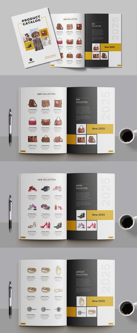 Multipurpose Product Catalog Design Magazine Template Magazine Catalog Design, Product Design Template, Product Catalogue Cover Design, Merch Catalogue Design, Product Catalogue Design Layout Ideas, Beauty Catalogue Design, Product Catalog Design Layout Templates, Catalog Design Layout Products, Brochure Product Design