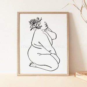 Curvy Woman Art Print Body Positive Art Woman One Line | Etsy Plus Size Line Art, Body Positive Line Art, Woman Body Line Art, Line Art Female, Body Positive Art, Positivity Art, Arte Yoga, Body Positivity Art, Female Body Art