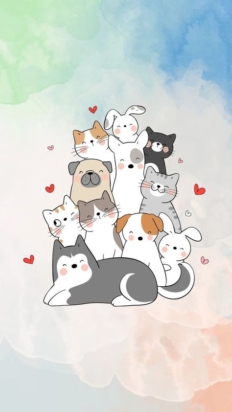 Cozy Animals, Calin Gif, Paw Wallpaper, Wallpaper Gatos, Apple Pencil 2, Cat Phone Wallpaper, Draw With Me, Cute Dog Wallpaper, Iphone Wallpaper Cat