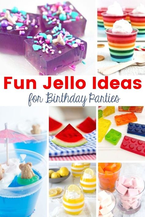 20+ Amazing Jello Ideas for Birthday Parties, These Jello Ideas for Birthday Parties are so simple and fun to make! There is nothing like a dessert or snack with jello taken up a notch, and these fun party recipes will give you tons of ideas on how to make regular jello, amazing and delicious. Jello Serving Ideas, Jello Snack Ideas, Jello Topping Ideas, Creative Jello Ideas, Jello Party Desserts, Jello Appetizers, Jello Rolls Recipes, Jello Birthday Cake, Cool Jello Ideas