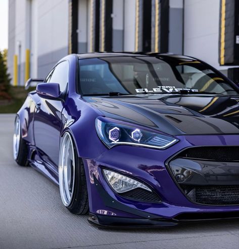 Veloster Turbo, Dream Cars Bmw, Purple Car, Hyundai Genesis Coupe, Hyundai Genesis, Car Mods, Pretty Cars, Car Culture, Performance Cars