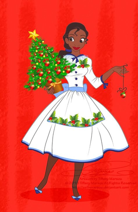 pinterest:~@universexox Tiana Christmas, Xmas Postcard, Tiana Princess, Tangled Princess, Princesa Tiana, Disney Princess Tiana, Wallpaper Cartoon, Princess Merida, Disney Nerd