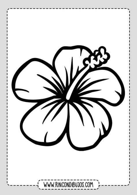 Colorear Dibujos de Flores Bonitas - Rincon Dibujos Hawaiian Flower Drawing, Hibiscus Drawing, Hibiscus Flower Drawing, Sunflower Black And White, Cute Flower Drawing, Mothers Day Card Template, Easy Flower Drawings, Sunflower Drawing, Flower Drawings