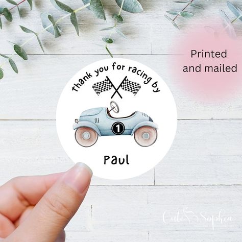 Thank You for Racing by Race Car Birthday Fast One Race Car Party Decoration Two Fast Car Birthday Pit Crew 1st Birthday Sticker Favors - Etsy Race Car Party Decorations, Boys Birthday Party Favors, Race Car Themes, Car Party, Pit Crew, Cars Party, Race Car Party, Race Car Birthday, Car Birthday