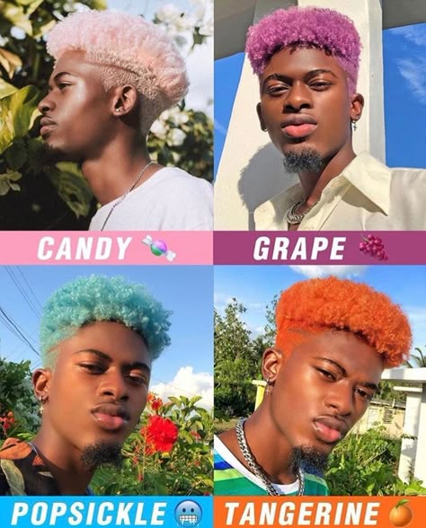 Hair Dye Fade Colour, Hair Color Ideas For Men Black, Men Purple Hair, Afro Mullet, Haircuts With Designs, Afro Hair Dye, Boys Dyed Hair, Boys Haircuts With Designs, Stylish Jeans For Men