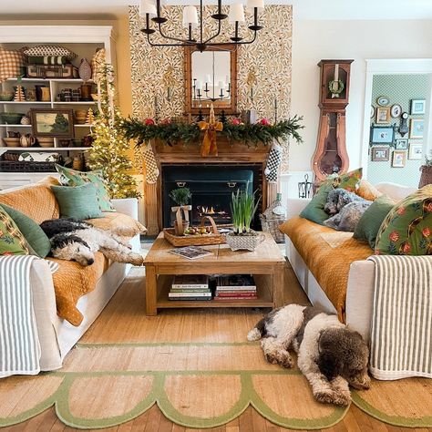 Amy Whyte (@amycwhyte) • Instagram photos and videos Couch Facing Fireplace, Erin Napier Decorating Style, Erin Napier, Lights For Christmas, Living Room Decor On A Budget, Colourful Living Room, Cottage Interiors, Living Room On A Budget, Living Room Decor Cozy